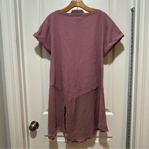 Anthropologie NWT women’s size S Dusty Rose Floral Tunic short sleeve top. - Picture 2 of 14